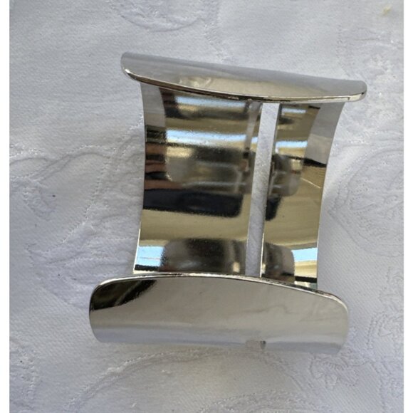 Silvertone Wide Cuff Bangle Bracelet Chic Women Party Vacation Jewelry Gift NEW - Picture 4 of 12